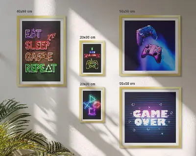 Gallery wall Neon computer game themes