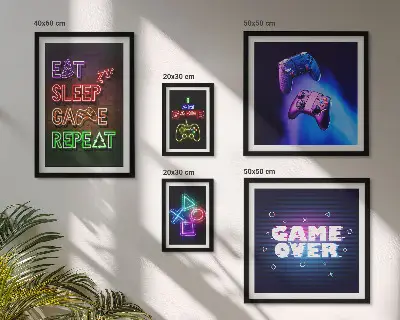 Gallery wall Neon computer game themes