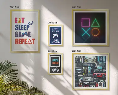 Framed photo set Stylish decorations for gamers