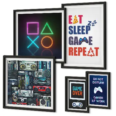 Framed photo set Stylish decorations for gamers