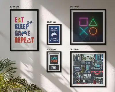 Framed photo set Stylish decorations for gamers