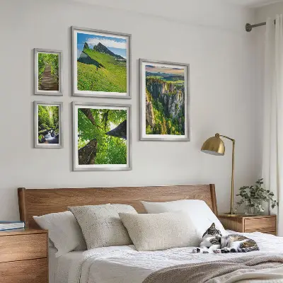 Framed photo set Green landscapes nature paths