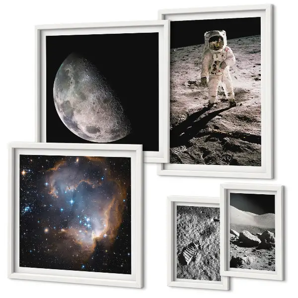 Set of 5 wall art pieces Cosmic discoveries and secrets