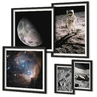Set of 5 wall art pieces Cosmic discoveries and secrets