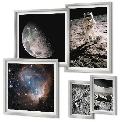 Set of 5 wall art pieces Cosmic discoveries and secrets