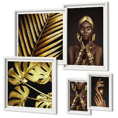 Gallery wall Glamour style portraits of women in nature