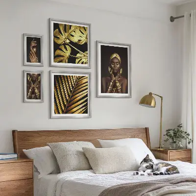 Gallery wall Glamour style portraits of women in nature