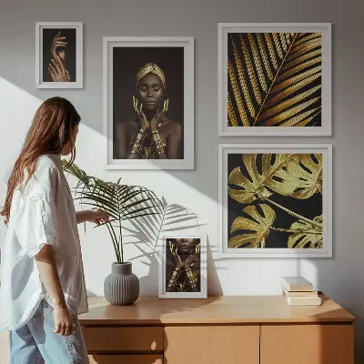 Gallery wall Glamour style portraits of women in nature