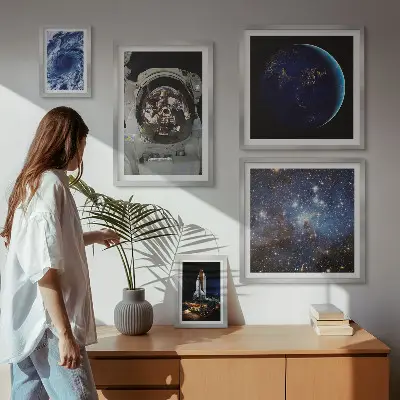 Framed photo set Astronauts' space discoveries