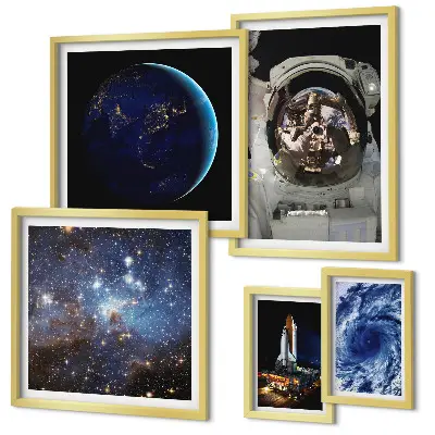 Astronauts' space discoveries framed photo set