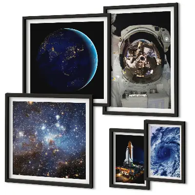 Astronauts' space discoveries framed photo set