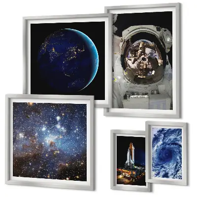Astronauts' space discoveries framed photo set