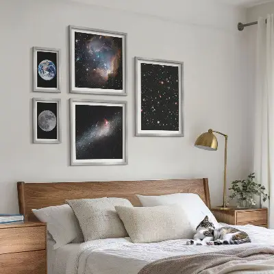 Set of 5 wall art pieces Cosmic landscapes of the galaxy