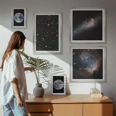 Cosmic landscapes of the galaxy wall art set of 5 pieces