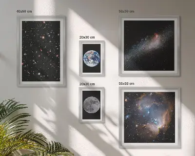 Cosmic landscapes of the galaxy wall art set of 5 pieces