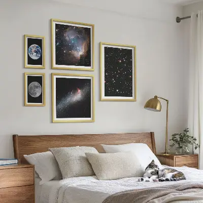 Set of 5 wall art pieces Cosmic landscapes of the galaxy