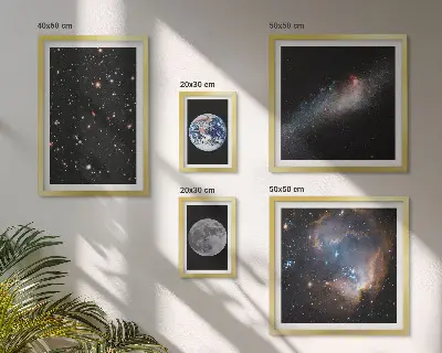 Set of 5 wall art pieces Cosmic landscapes of the galaxy