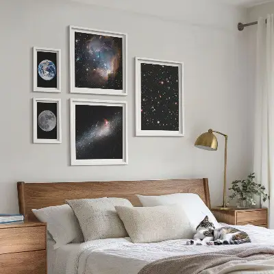 Set of 5 wall art pieces Cosmic landscapes of the galaxy
