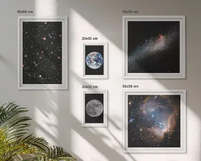Cosmic landscapes of the galaxy wall art set of 5 pieces
