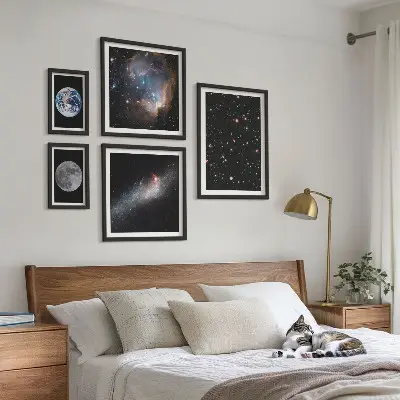 Set of 5 wall art pieces Cosmic landscapes of the galaxy