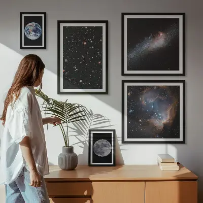 Cosmic landscapes of the galaxy wall art set of 5 pieces