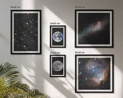 Cosmic landscapes of the galaxy wall art set of 5 pieces