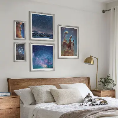 Cosmic galaxies landscape gallery wall art set cosmic galaxies theme