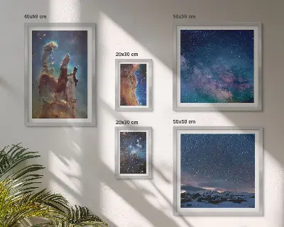 Gallery wall Cosmic landscapes of galaxies