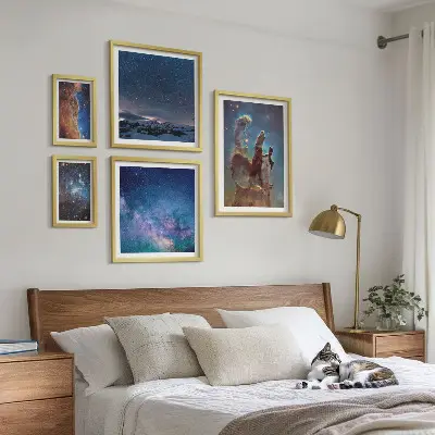 Gallery wall Cosmic landscapes of galaxies