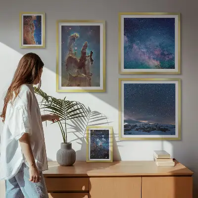 Gallery wall Cosmic landscapes of galaxies