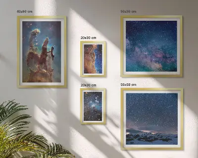 Gallery wall Cosmic landscapes of galaxies