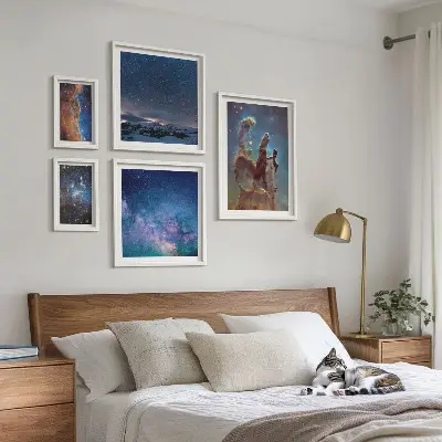 Gallery wall Cosmic landscapes of galaxies