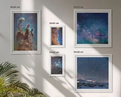 Gallery wall Cosmic landscapes of galaxies