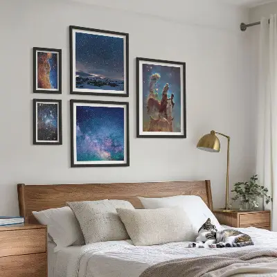 Gallery wall Cosmic landscapes of galaxies