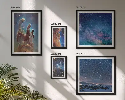 Gallery wall Cosmic landscapes of galaxies