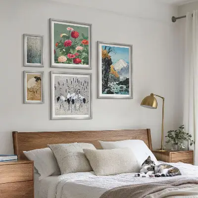 Framed photo set Landscapes of nature with flowers