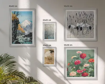 Framed photo set Landscapes of nature with flowers