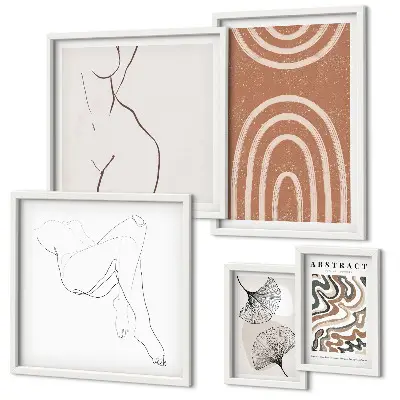 Framed photo set Stylish abstract figures