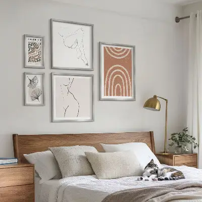 Framed photo set Stylish abstract figures