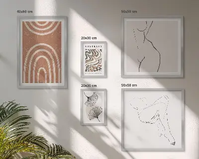 Framed photo set Stylish abstract figures
