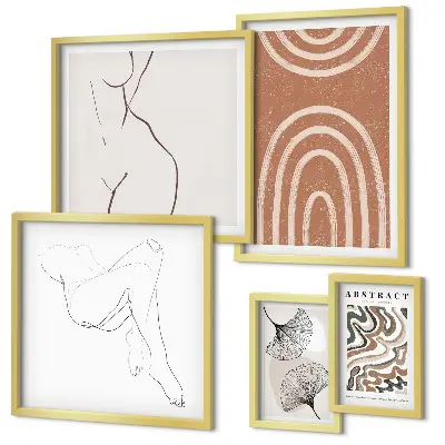 Framed photo set Stylish abstract figures