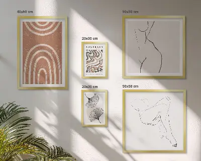 Framed photo set Stylish abstract figures