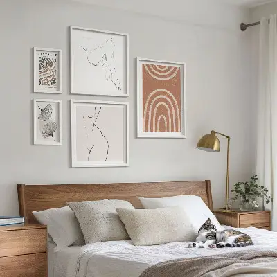 Framed photo set Stylish abstract figures
