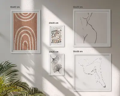 Framed photo set Stylish abstract figures