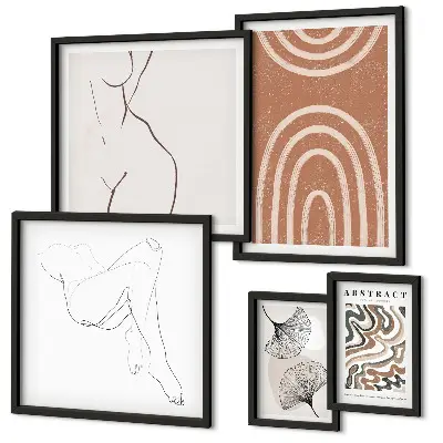 Framed photo set Stylish abstract figures