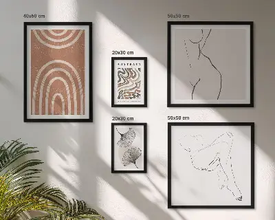Framed photo set Stylish abstract figures