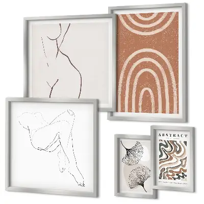 Framed photo set Stylish abstract figures