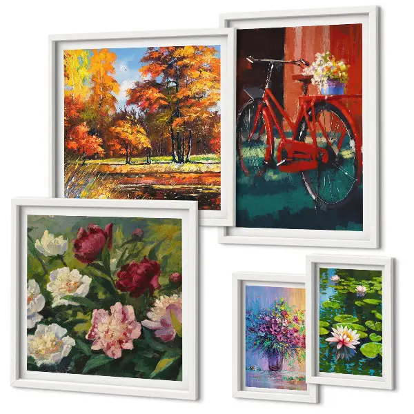 Gallery wall Flowers in the spring landscape