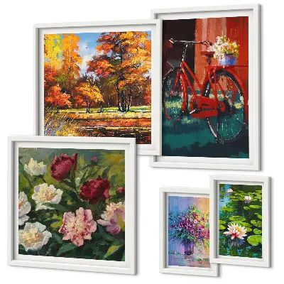 Gallery wall Flowers in the spring landscape