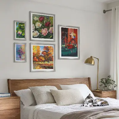 Gallery wall Flowers in the spring landscape